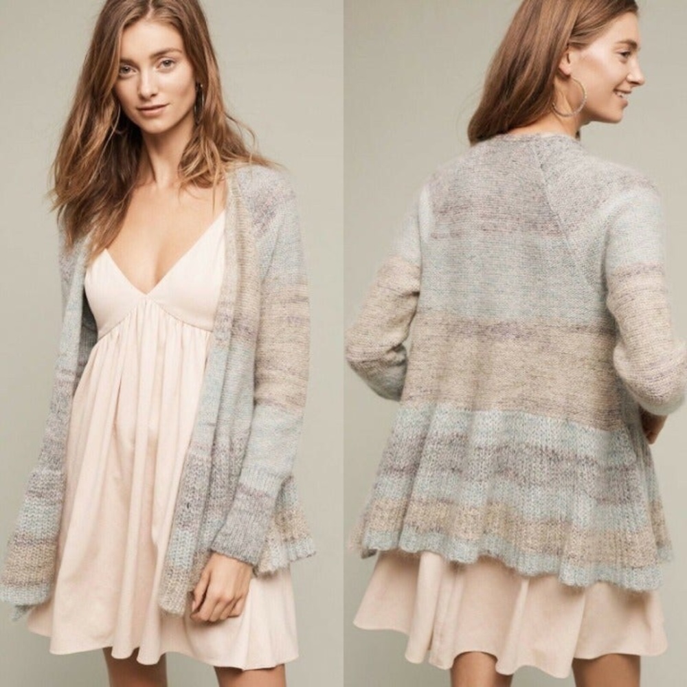 Anthropologie open front peplum cardigan Sweater